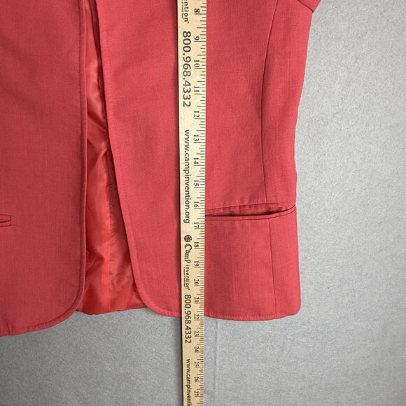 Vintage The Villager S 6 Coral Blazer Jacket Shoulder Pads Pockets Businesscore - Picture 5 of 5